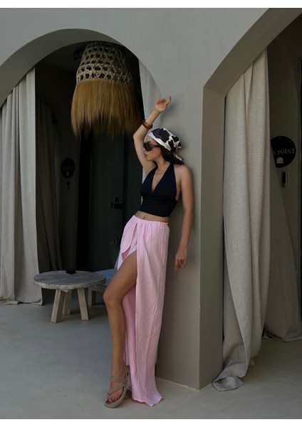 Pembe Yırtmaç Detaylı Müslin Pantolon 29231 fiyatları