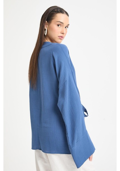 Indigo Oversize Müslin Kimono 29219 fırsatları