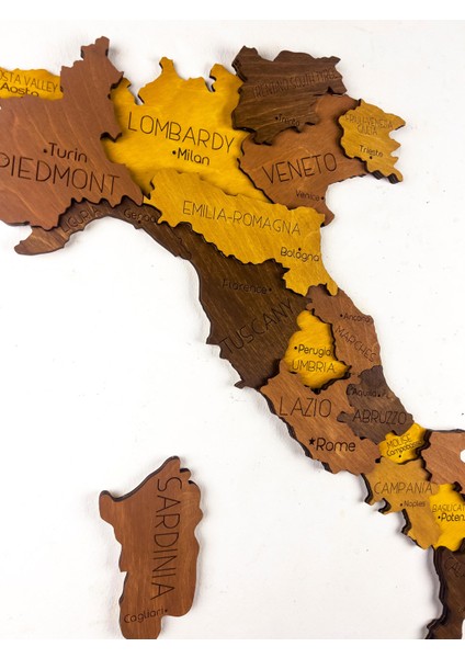 3D Italya Harita Tablosu, Ofis Duvar Dekor - Medium fırsatları