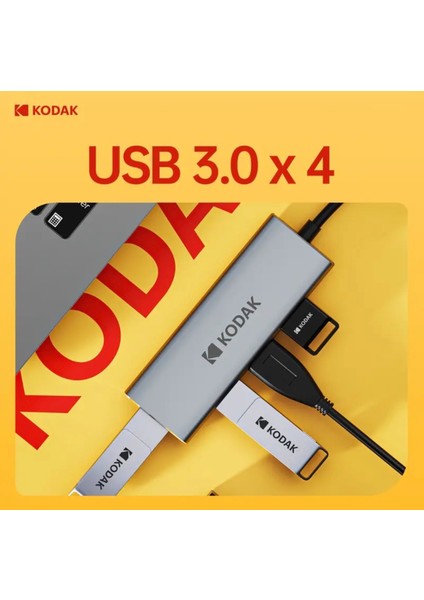 4'ün 1'i Hub Çoklayıcı CE Lisanslı Laptop/Bilgisayar-Macbook/Type-C Girişli 4 Adet Usb Girişli Metal Aleminyum Sağlam 5Gbps Hızlı