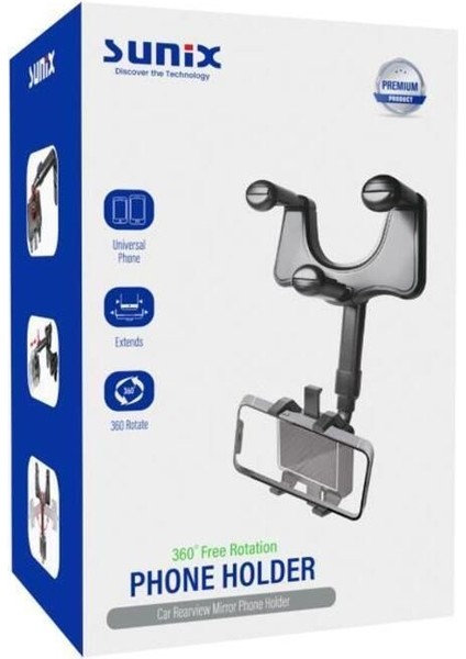 360 Derece Dönebilen Dikiz Aynasına Takılan Araç Içi Telefon Tutucu Hld-18 indirimleri