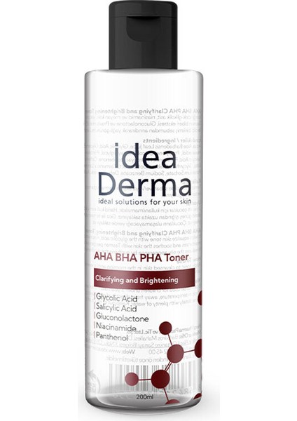 Idea Derma Aha Bha Pha Clarifying And Brightening Toner 200 ml