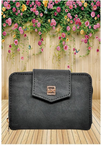 Bozuk ve Kağıt Para Bölmeli Şık Fermuarlı Kadın Cüzdan