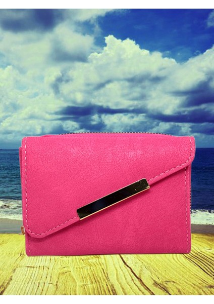 Bozuk ve Kağıt Para Bölmeli Fermuarlı Kadın Cüzdan