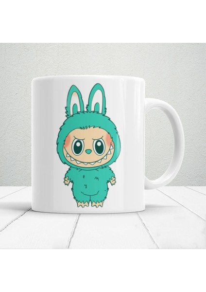 Turkuaz Labubu Baskılı Hediyelik Kupa