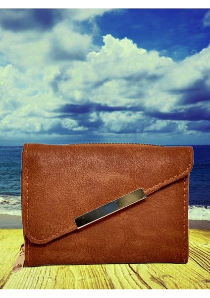 Bozuk ve Kağıt Para Bölmeli Fermuarlı Kadın Cüzdan