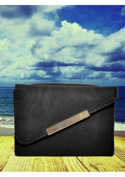 Bozuk ve Kağıt Para Bölmeli Fermuarlı Kadın Cüzdan