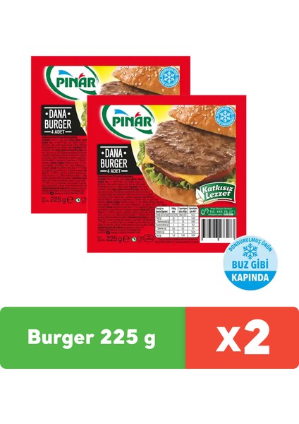 Burger 225 gr x 2 Adet