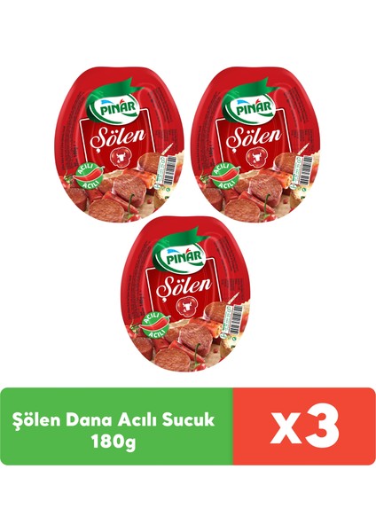 Şölen Acılı Dana Sucuk 180 g x 3 Adet