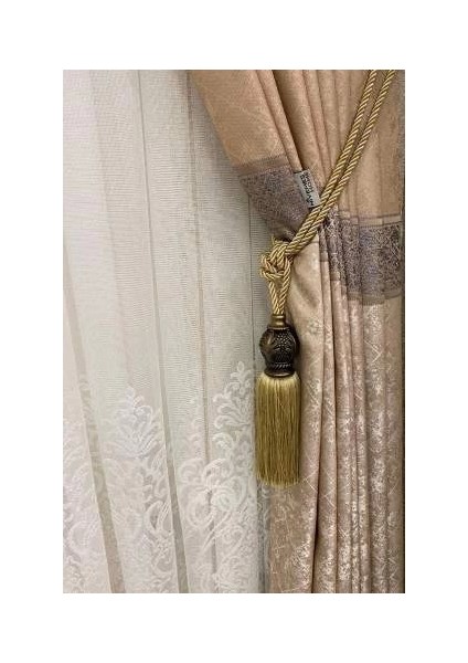 Nivemeshome Melisa Pano Fon Perde Gold 1/3 Sık Pileli Perde Apm fırsatları