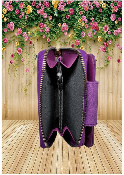 Bozuk ve Kağıt Para Bölmeli Şık Fermuarlı Kadın Cüzdan modelleri