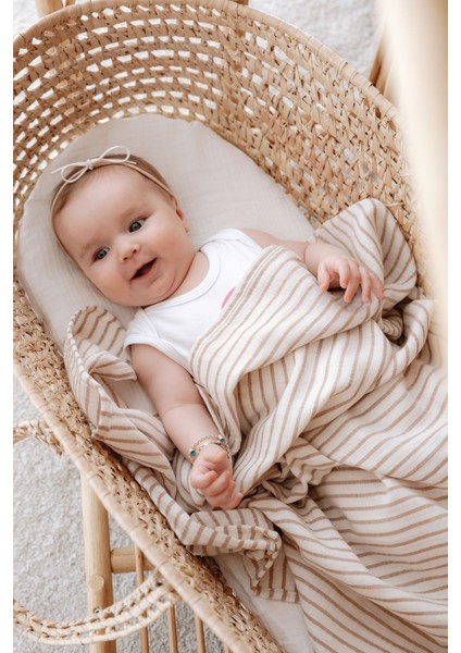 Müslin Örtü | Line Series - Beige