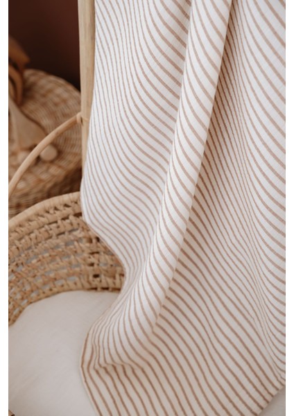 Müslin Örtü | Line Series - Beige
