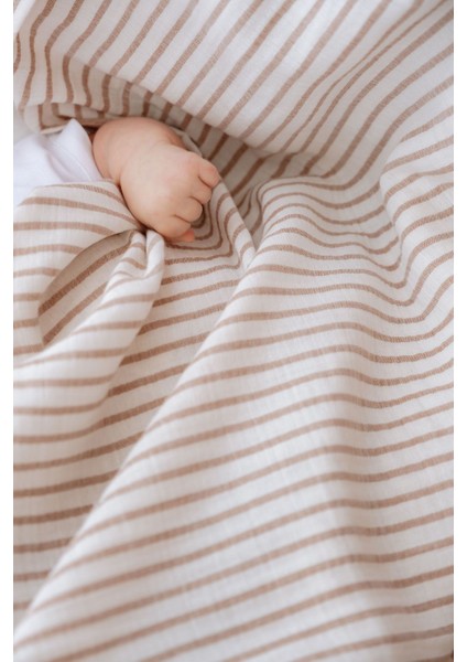 Müslin Örtü | Line Series - Beige