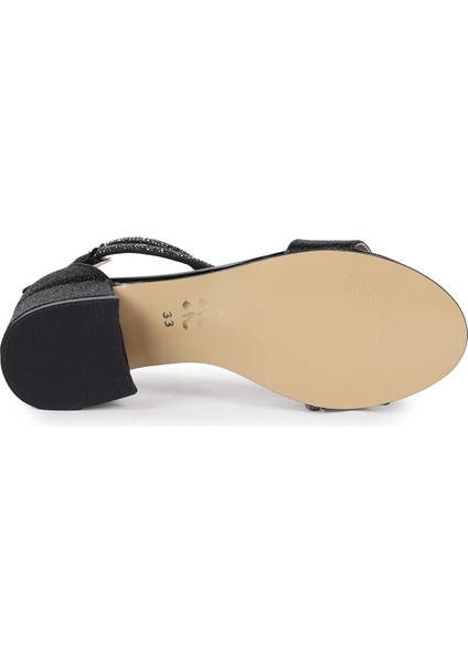 Simli Kız Çocuk 4 cm Topuklu Sandalet Abiye Ayakkabı modelleri