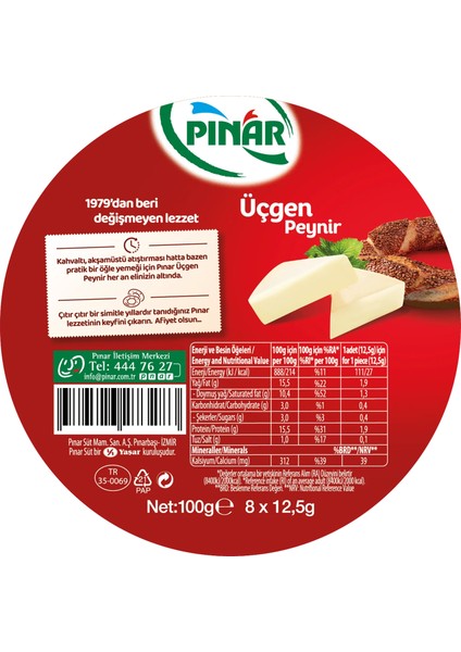 Üçgen Peynir 8'li 12,5 G x 3 Adet fiyatları
