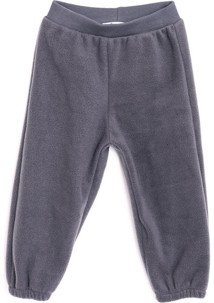 Erkek Bebek Basic Pantolon Polar Ribanalı Paça Koyu Gri