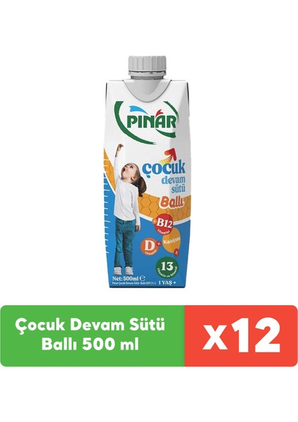 Çocuk Devam Sütü Ballı 500 ml x 12 Adet