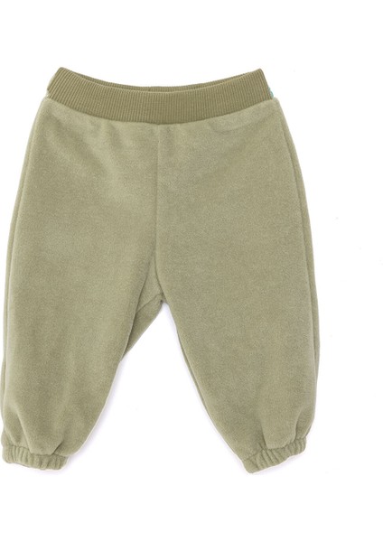 Erkek Bebek Basic Pantolon Polar Ribanalı Paça Koyu Gri