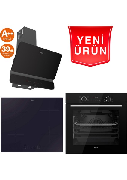 & Hoover Fryart Serisi Shadow Line Siyah Ankastre Set (D080-SA + HH64CCB + XE63CS)