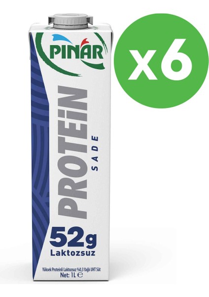 Sade Protein Süt 1l, 52G Protein, Laktozsuz x 6 Adet