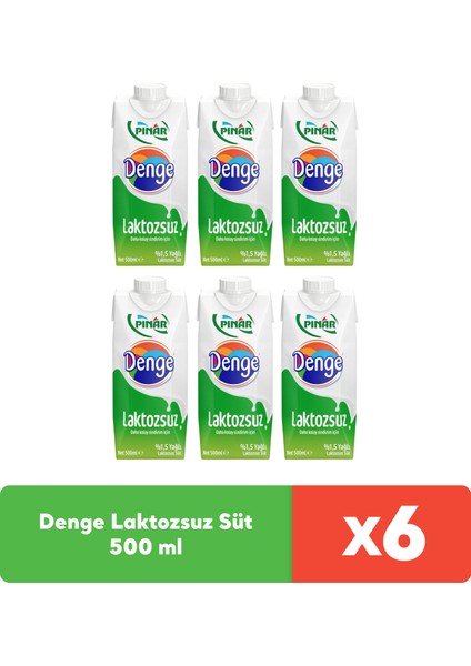 Denge Laktozsuz Süt 500 ml x 6 Adet