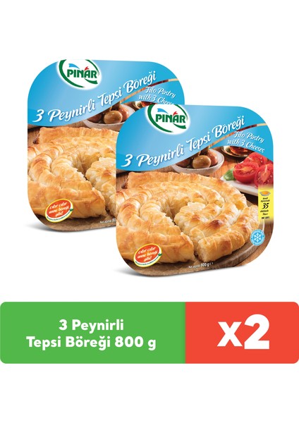 Üç Peynirli Tepsi Böreği 800 G x 2 Adet
