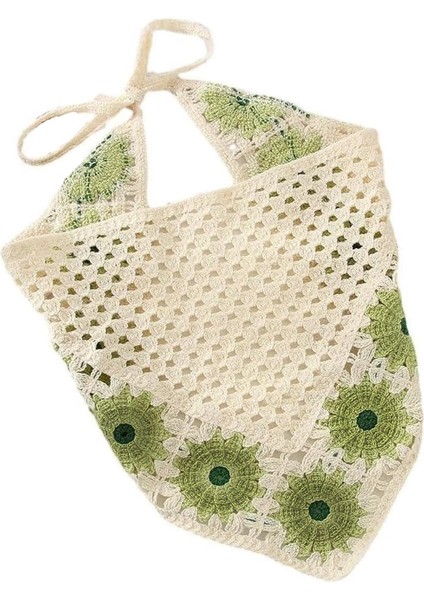 Floral Örgü Üçgen Bandana