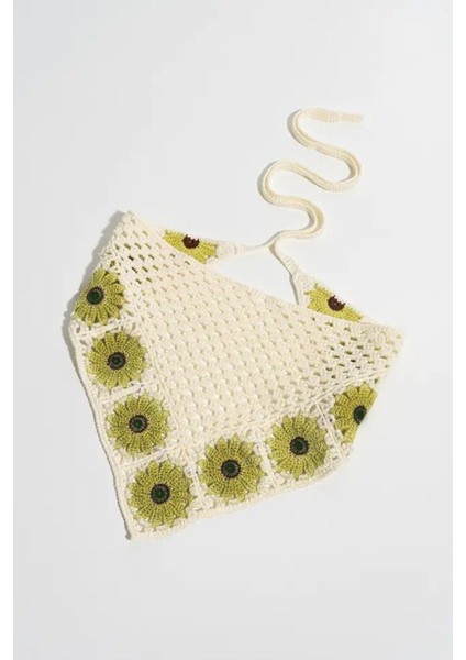 Floral Örgü Üçgen Bandana fiyatları