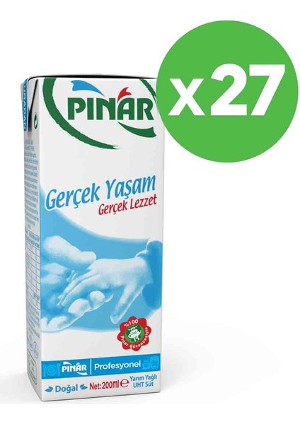 Profesyonel Yarım Yağlı Süt 200 ml x 27 Adet