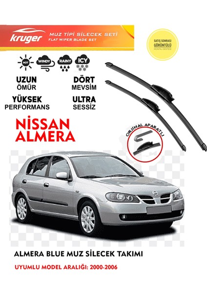 Almera Ön Cam Muz Silecek Takımı 1.6 1.5 1.8 2.0 Motor Araca Özel APARAT(2000-2006) Arası