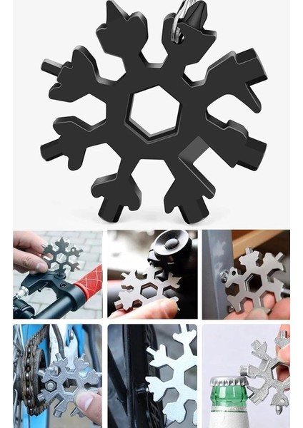 Tornavida Takımı Kar Tanesi, Çok Amaçlı Anahtarlık Açacak, Kar Tanesi Şeklinde Tornavida Takımı Anahtarlık Açacağı