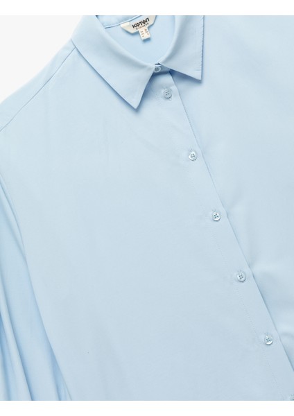 Regular Fit Pile Detaylı Uzun Kollu Poplin Gömlek modelleri