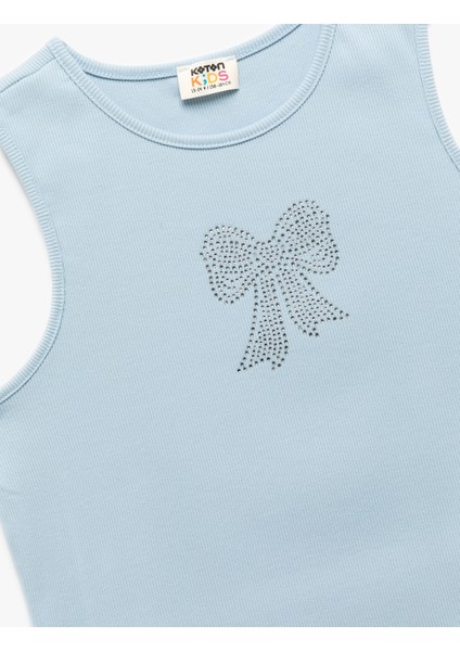 Fiyonklu Taş Detaylı Pamuklu Ribanalı Crop Atlet modelleri