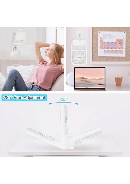Elzo Küçük Masa Vantilatörü, 4000MAH, Mini Masa Vantilatörü, Katlanabilir Seyahat Fanı, Ultra Sessiz USB Şarj ile Çalışan Fan, 3 Hız Ayarlanabilir 225° Eğimli Ayakta Asılı Vantilatör fiyatları