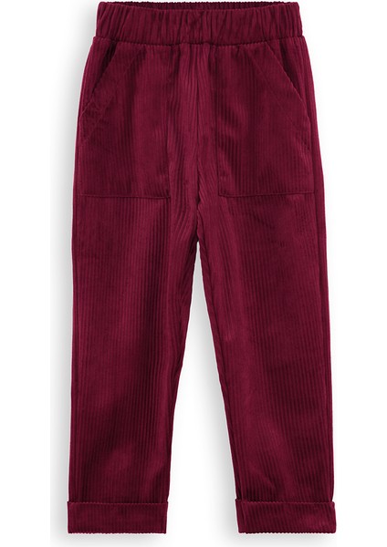 Fitilli Kadife Bordo Erkek Çocuk Pantolon modelleri