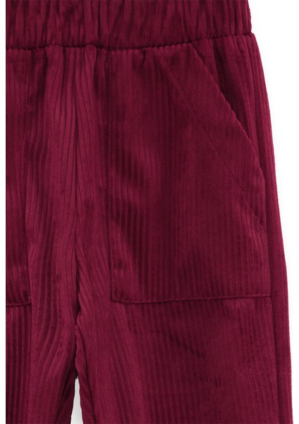 Fitilli Kadife Bordo Erkek Çocuk Pantolon indirimleri