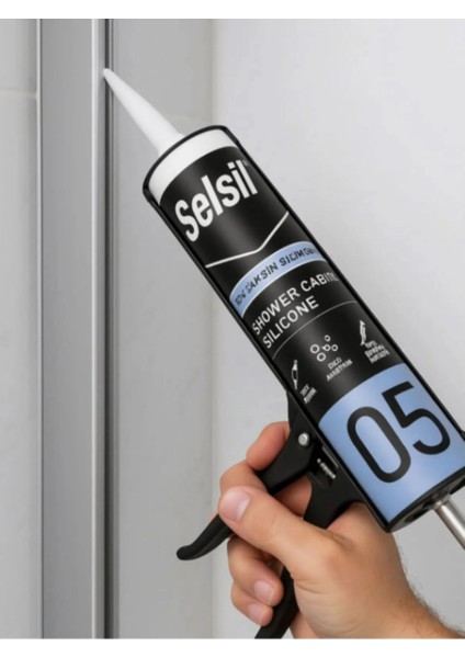 Duşakabin Silikonu Şeffaf 280 ml (5 Adet), Plastik Tabanca indirimleri