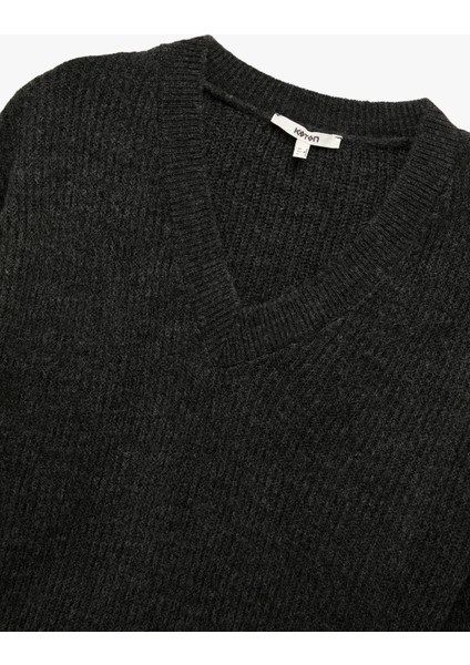 Uzun Kollu V Yaka Örgü Kazak modelleri