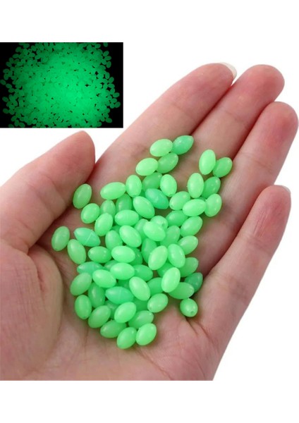 Fosforlu Glow Yeşil 4X5MM Silikon Yumuşak Boncuk Olta Takımı, Çapari, Jig Yapım Malzemesi 50 Adet indirimleri
