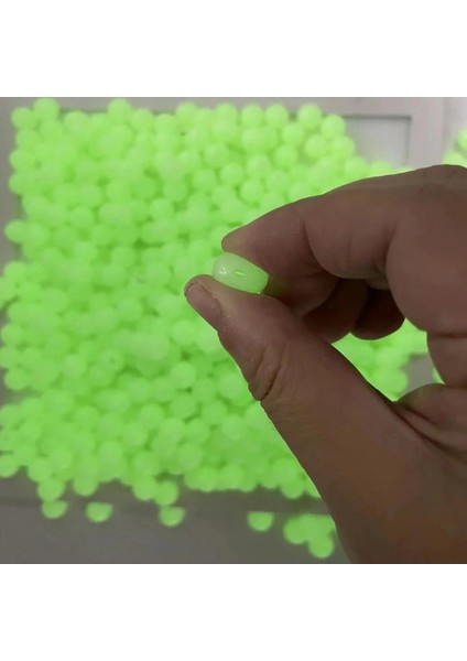 Fosforlu Glow Yeşil 4X5MM Silikon Yumuşak Boncuk Olta Takımı, Çapari, Jig Yapım Malzemesi 50 Adet