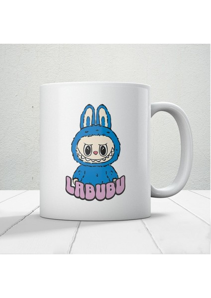 Mavi Labubu Baskılı Hediyelik Kupa