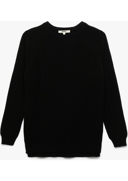 Uzun Kollu Bisiklet Yaka Triko Kazak