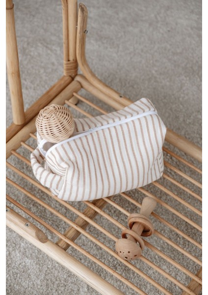 Müslin Bebek Bakım Çantası | Line Series - Beige