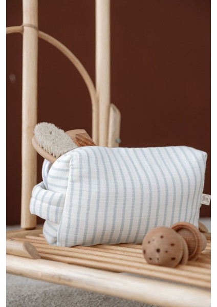 Müslin Bebek Bakım Çantası | Line Series - Blue