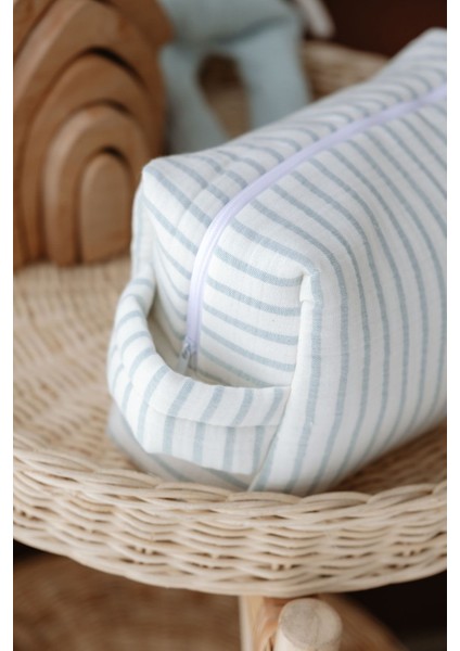 Müslin Bebek Bakım Çantası | Line Series - Blue modelleri