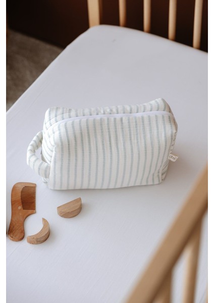Müslin Bebek Bakım Çantası | Line Series - Blue fırsatları