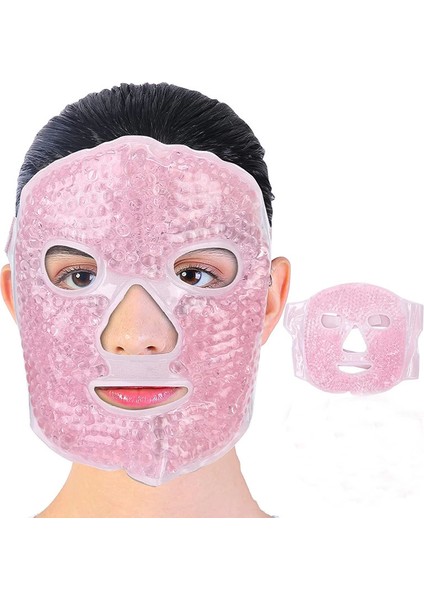 AYDOGANTICARET44 Terapi Jel Yüz Maskesi Soğuk ve Sıcak Boncuklu Ayarlanabilir Maske (Pembe) fiyatları