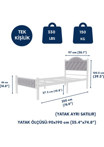 Milan Tek Kişilik Ferforje Karyola