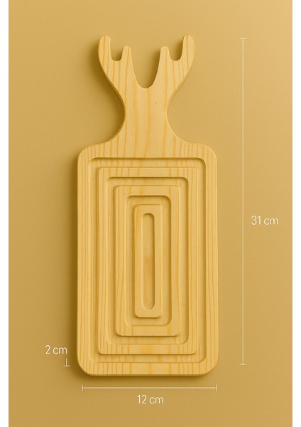 Ahşap Sunum Tahtası - 31 X 12 Cm - Açık Kahverengi